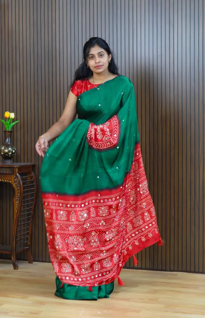 Gajji silk with mirror work FFF90