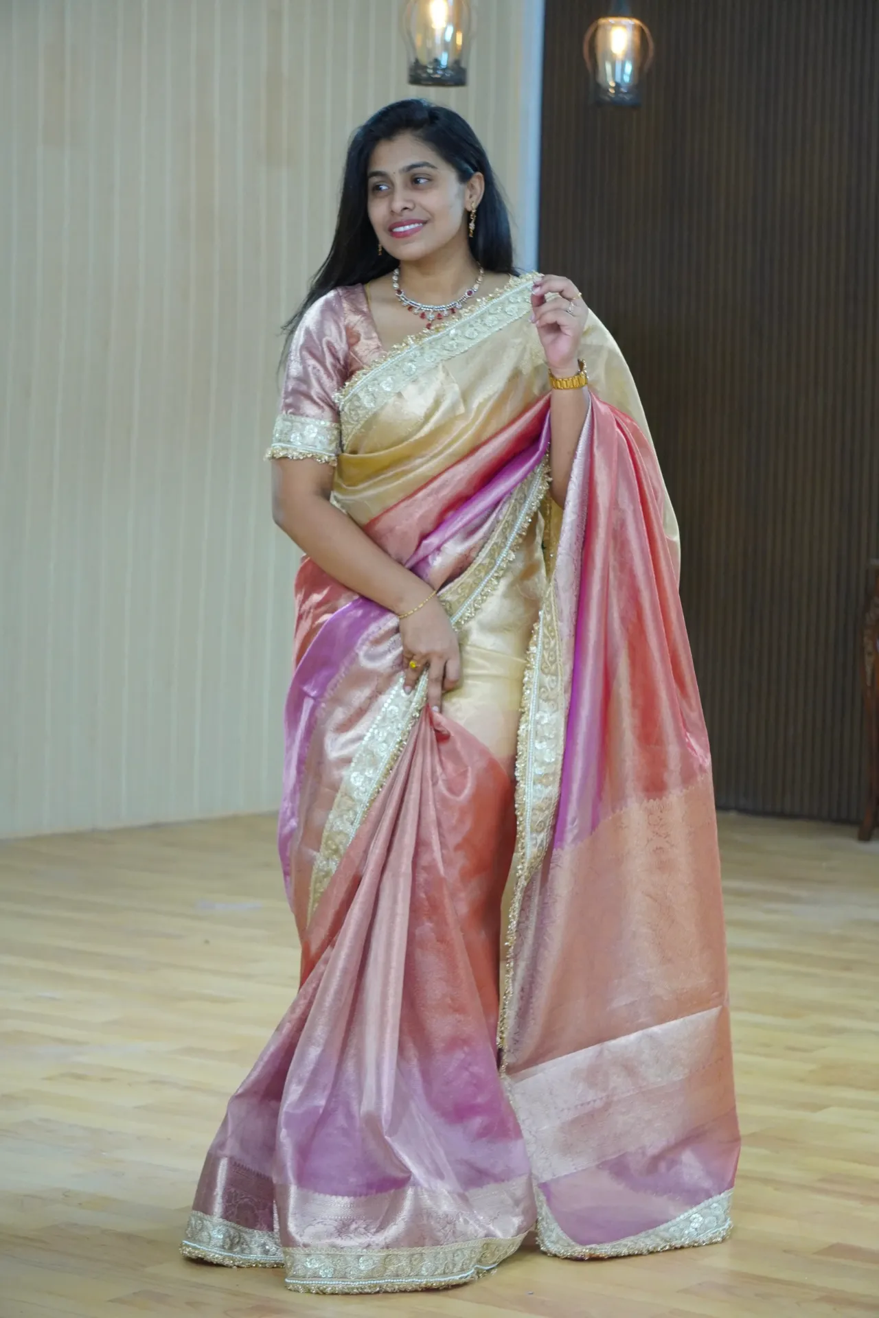 Pure tissue multicolour banarasi saree