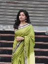 Soft Cotton Saree with Terchi Border and Intricate Weaving Work