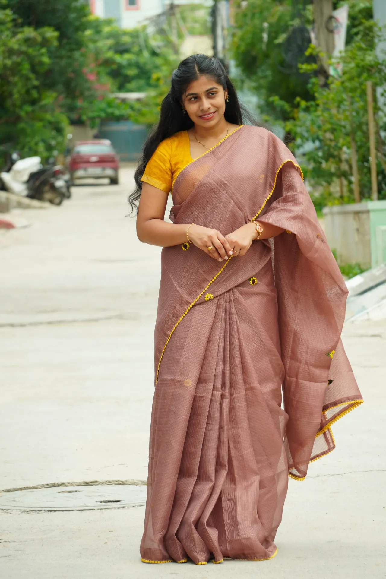 Kota saree with hand embroidery