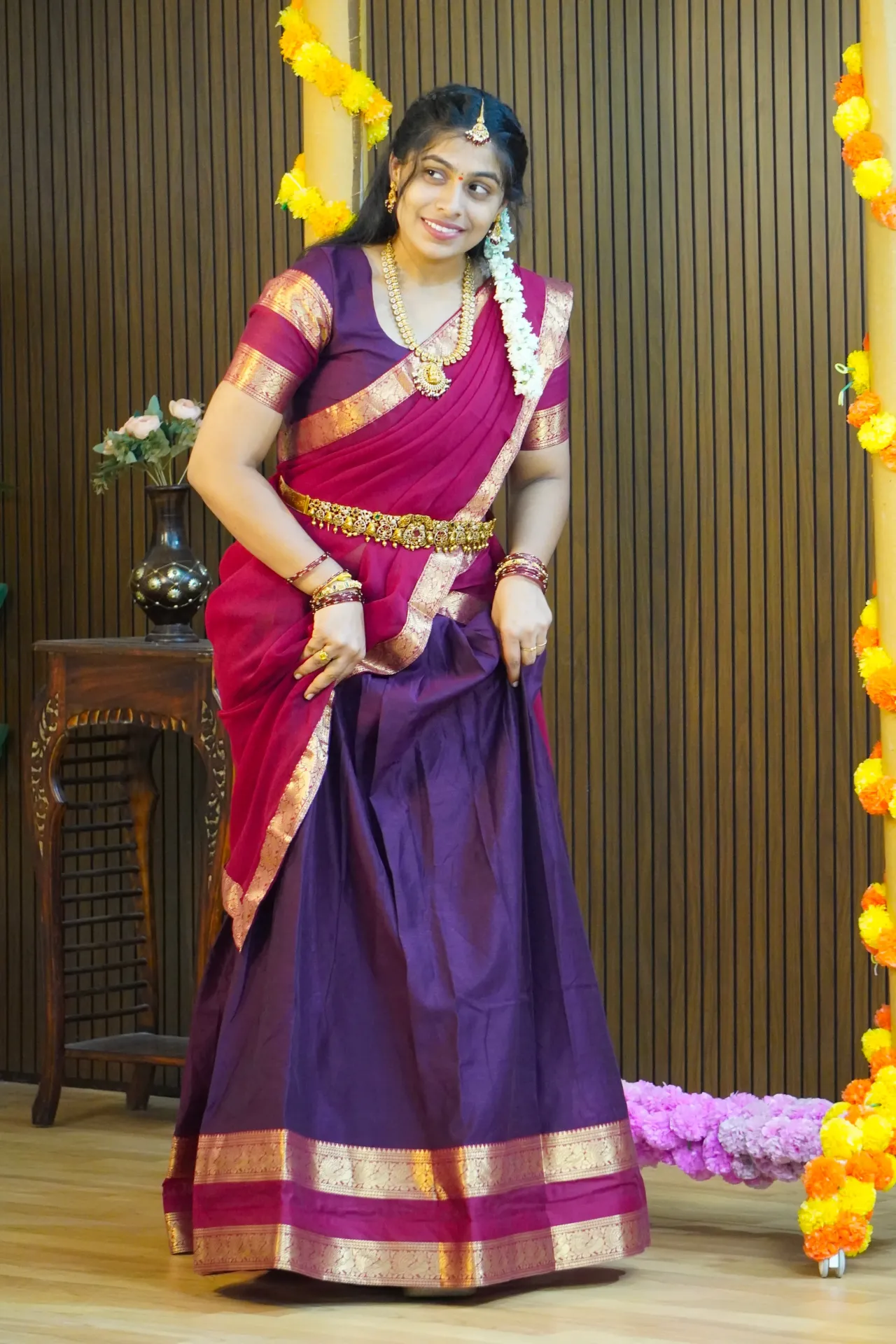 [HS01] Kanchi cotton half saree for festive season HS01