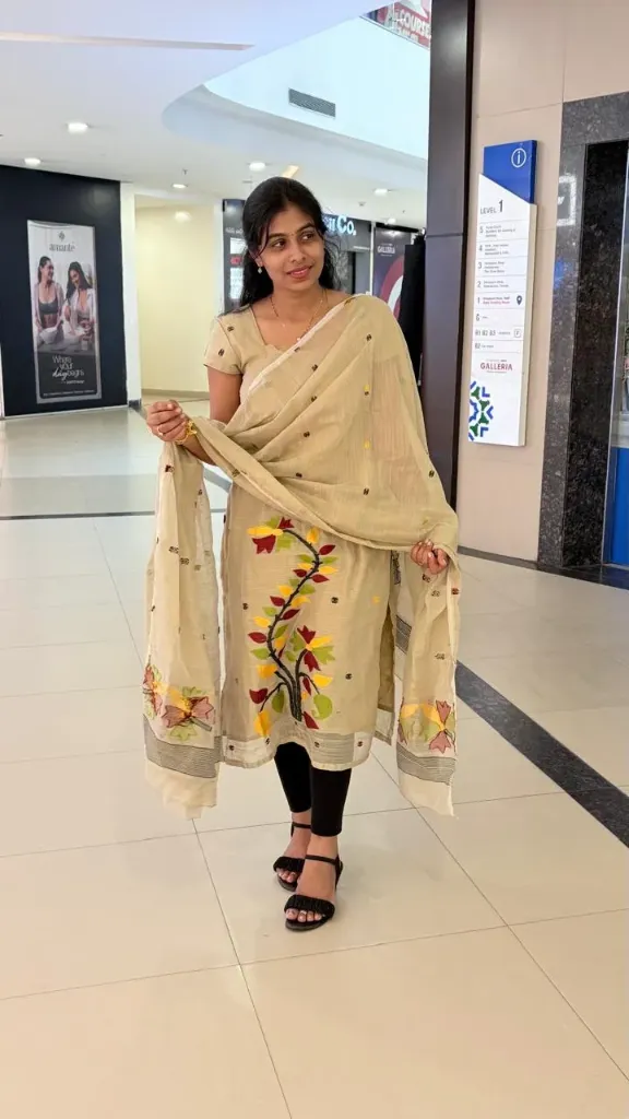 Jamdani dress material unstitched top and dupatta FFF141