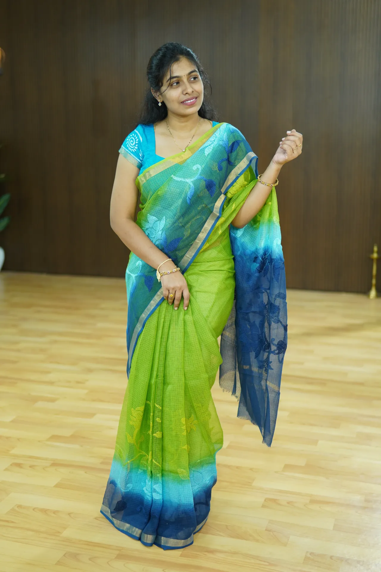 Triple shaded kota doria saree FFF145