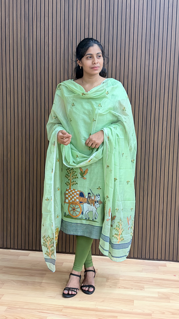jamdani dress material unstiched top and dupatta