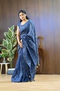 Navy Blue Khadhi Cotton Saree | FFF173