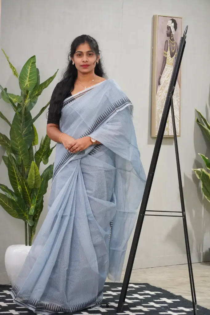 [GB01, grey and black, kota] Cotton kota grey and black