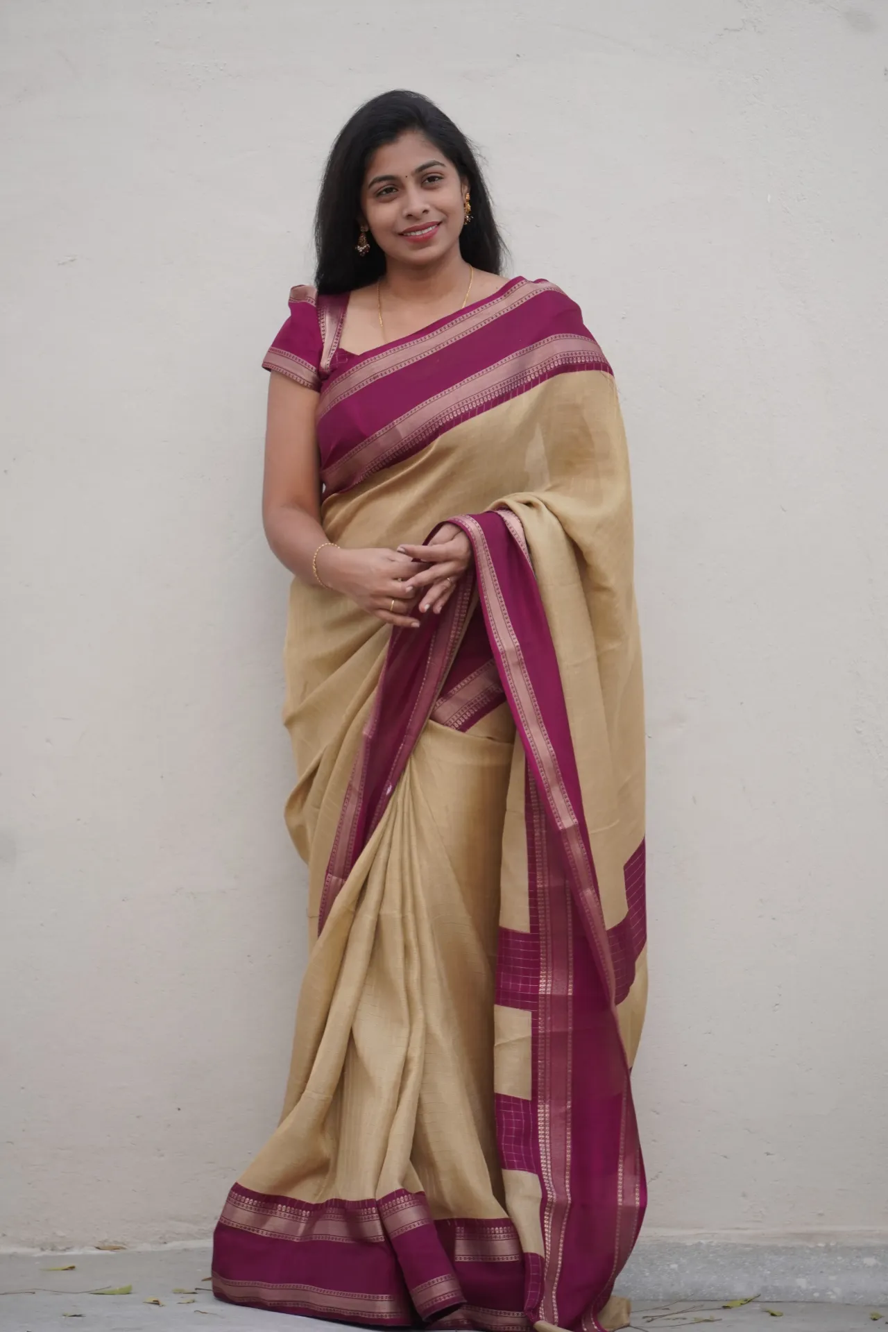 Mysore Crepe | Vintage Checks Saree