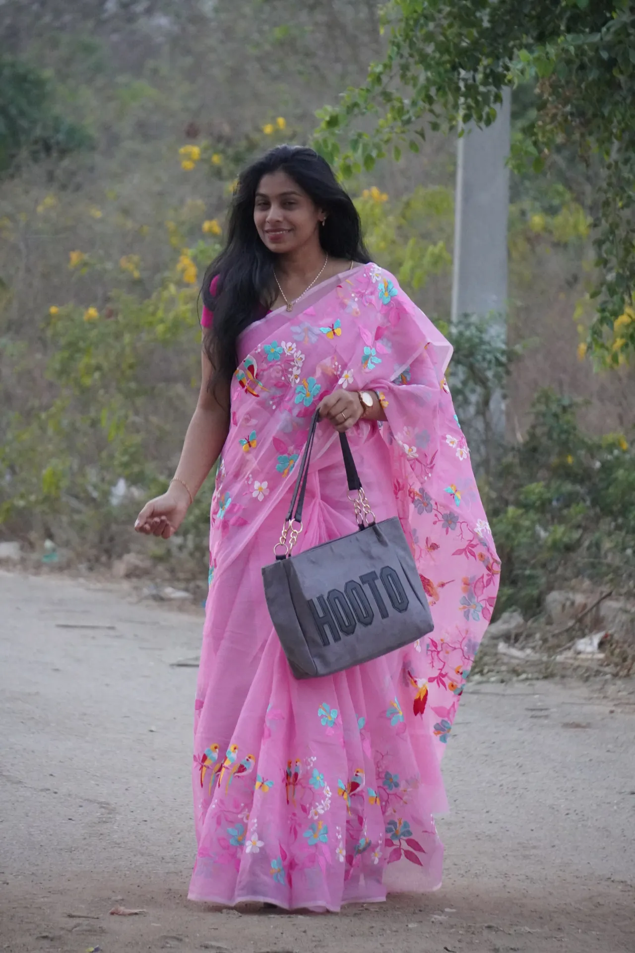 Pure Cotton kota with full saree embroidery (Pink, Unstitched, No)