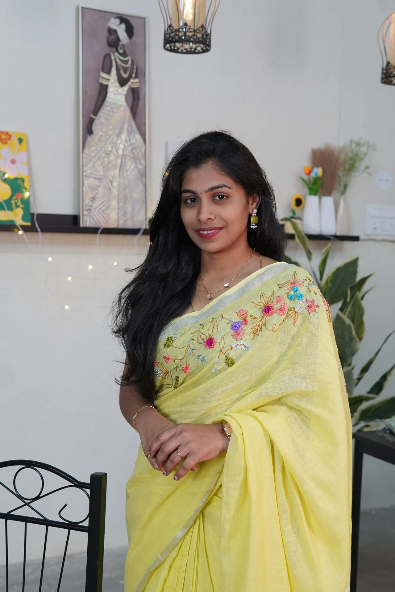 Soft Linen Cotton with embroidery work