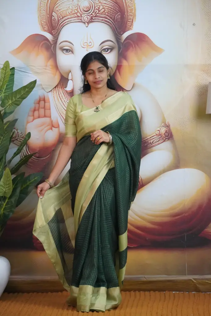 Mysore Crape silk  (Green, Unstitched, No)