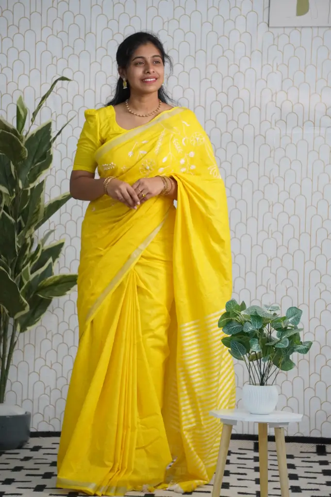 Haldi Special linen Saree