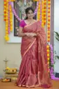 Tissue Gold and Pink Saree