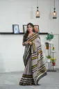 Pure Maheshwari Silk Sarees Online – Traditional Yellow Beige and Black Design