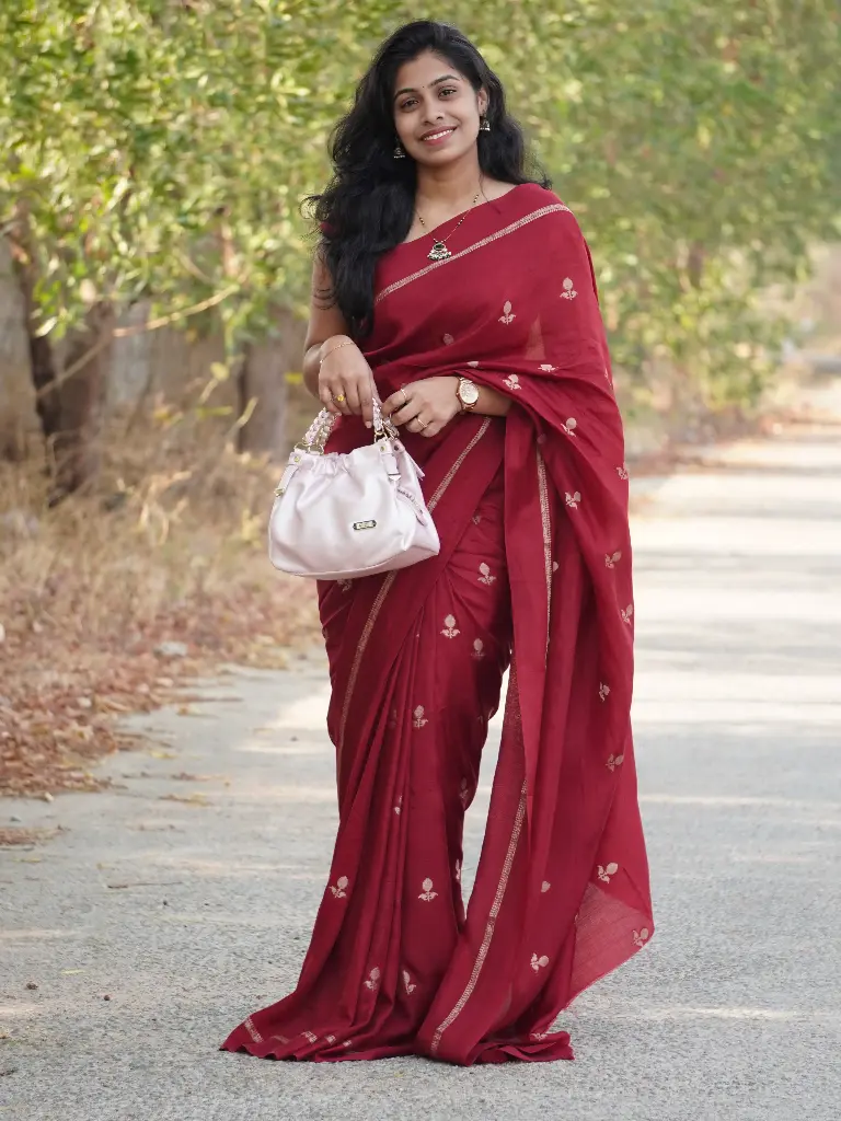 Super Hit Catalog | Pure Viscose Chinon Georgette Saree | With Running Blouse (Lite Maroon, Unstitched, No)