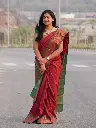 Kubera Korvai Elite Maroon & Green Bridal Silk Saree | Lightweight Rapier Design | Rich Pallu