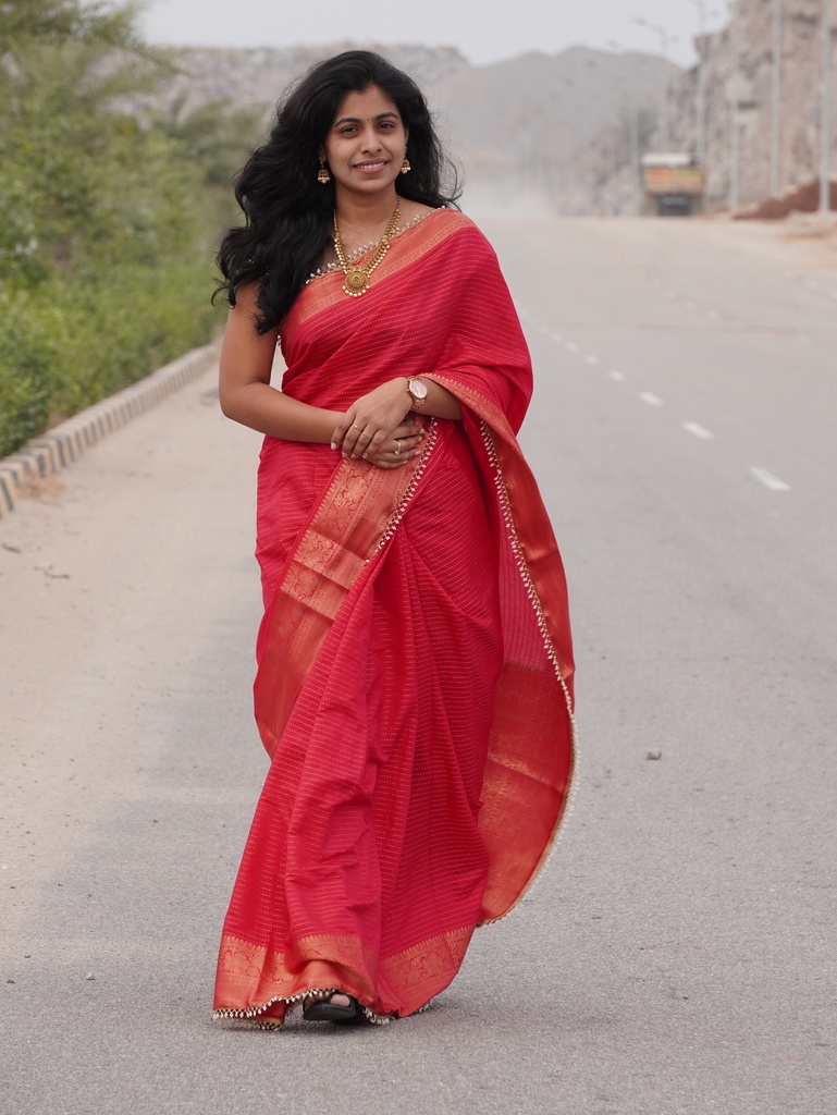 Soft silk saree | Copper weaving zari  | sequence work | weaving butta (Unstitched, No)