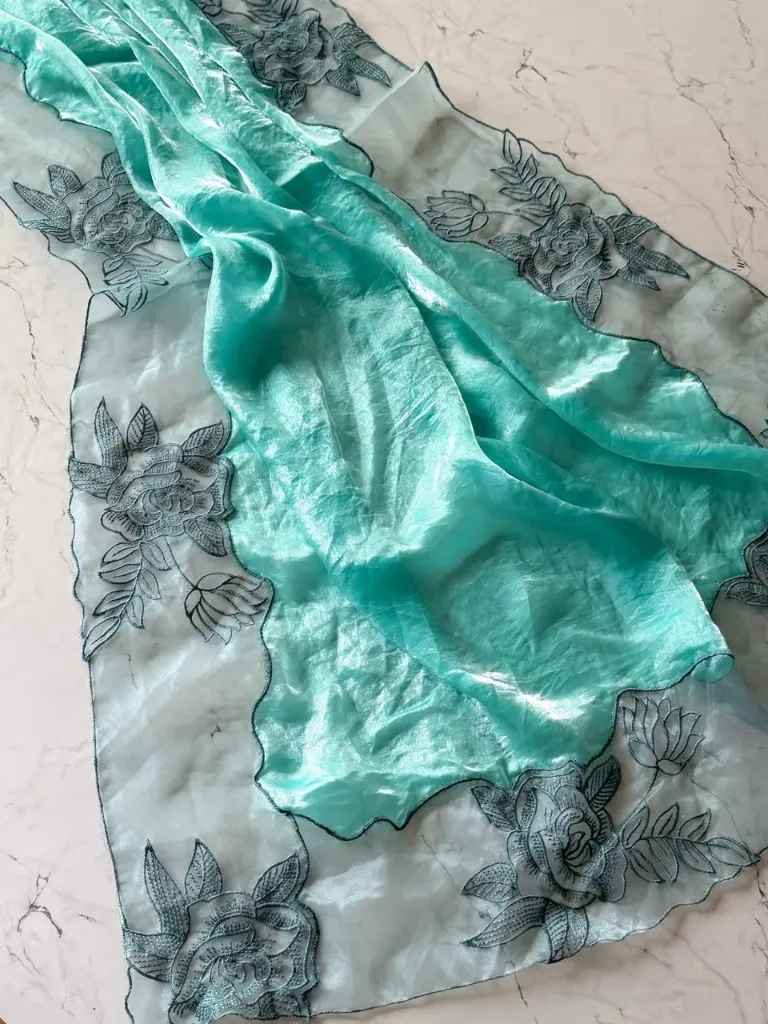 Space silk with applique work FFF51