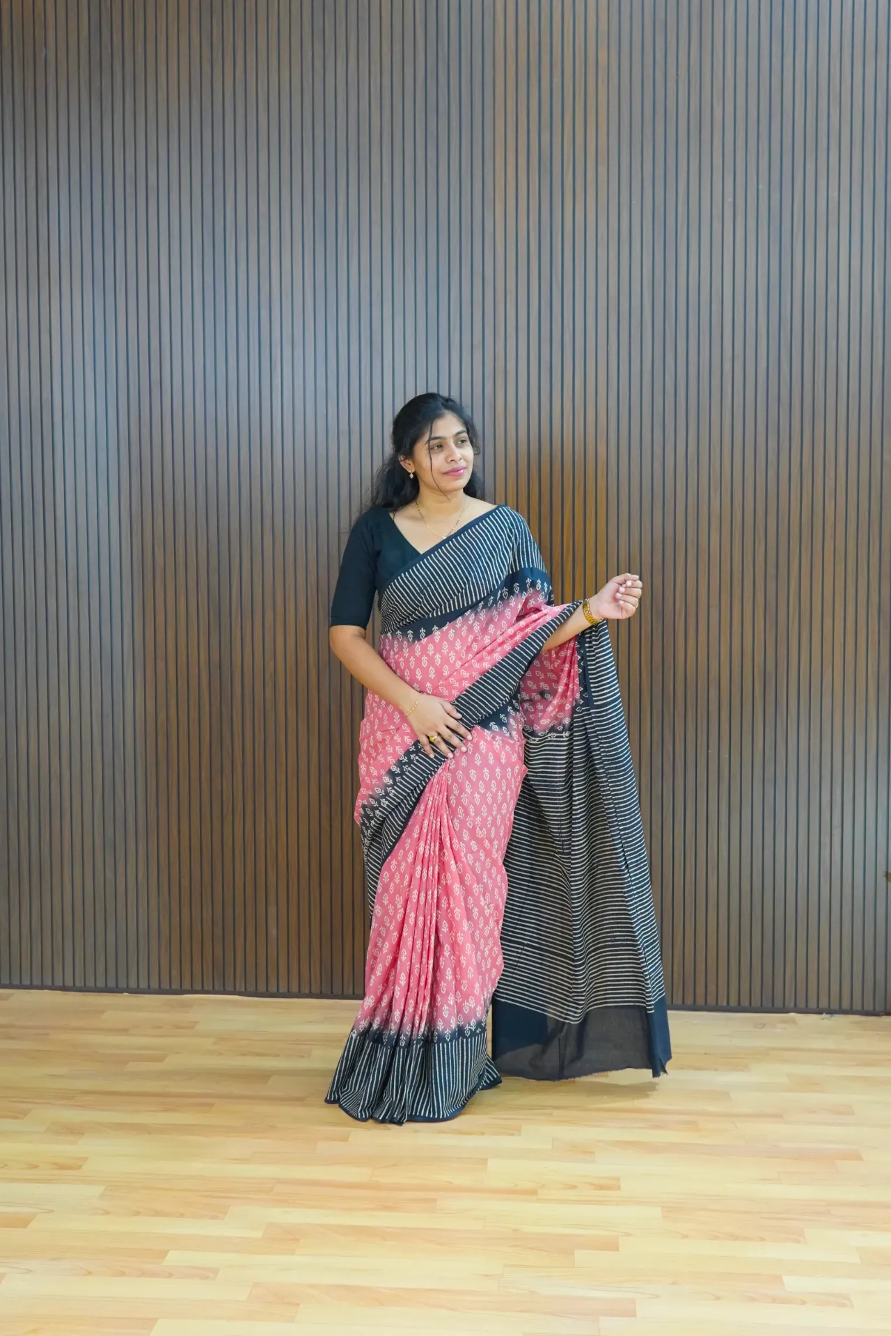 Pink and Black mulcotton - FFF78