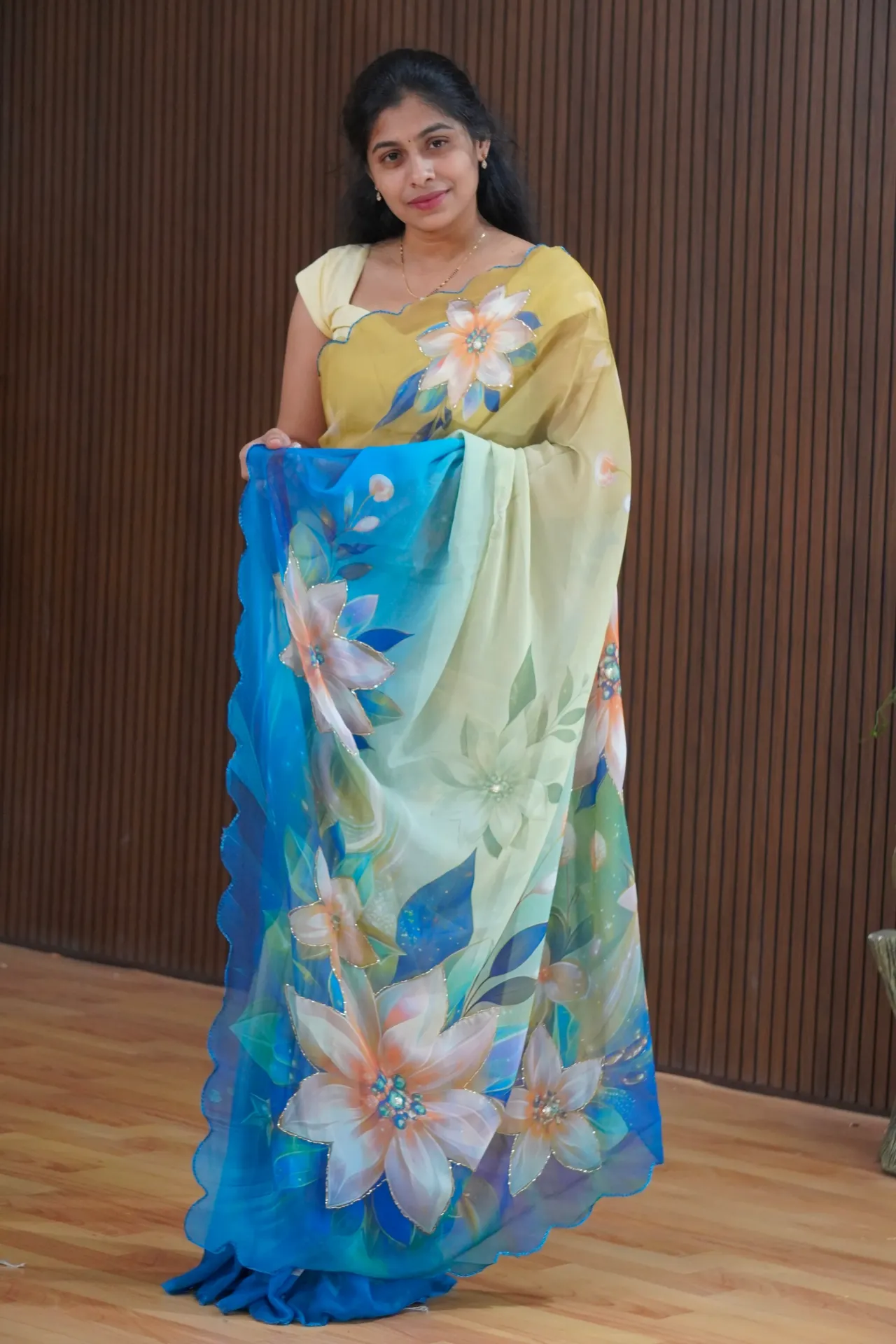 Soft Georgette Handwork Saree | Elegant Party Wear Designer Saree