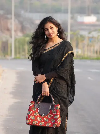 Handcrafted Potli Handbag | Hand Block Printed Fabric | Double Partition with Multiple Pockets